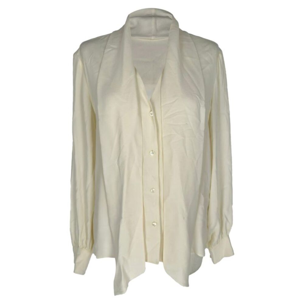 Celine Cowl Neckline Blouse in Cream Acetate